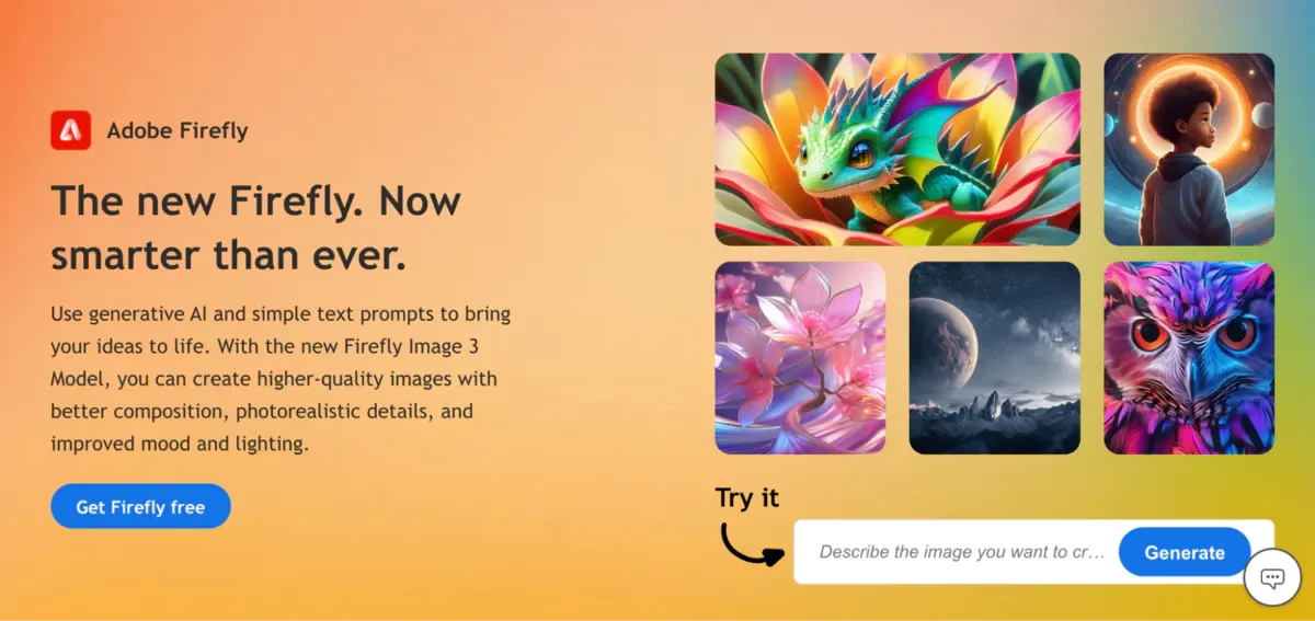 Adobe Firefly website