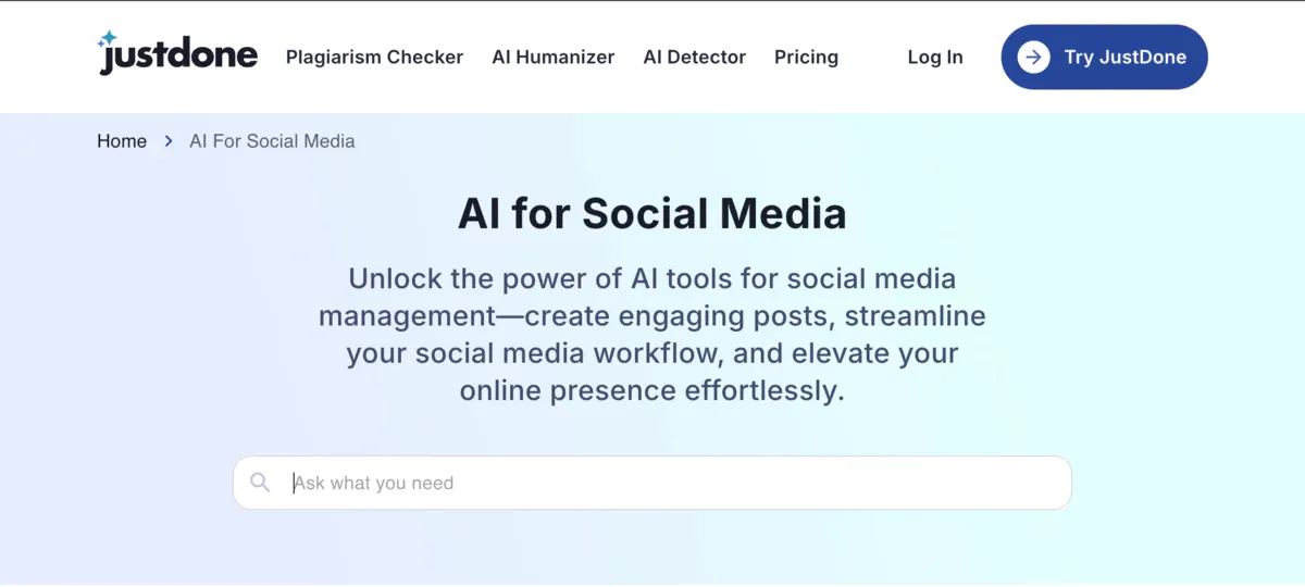 Al for Social Media by JustDone