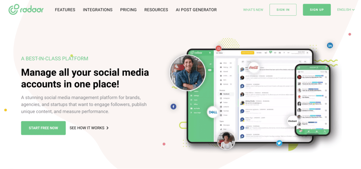 Radaar, a social media management tool